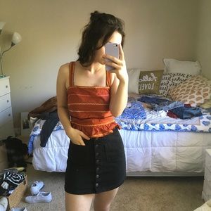 Brandy Melville black button up skirt